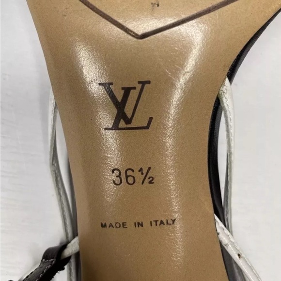 LV Luis Vuitton leather ankle strap heel for ladies Excellent condition! Size 6 - Picture 3 of 6